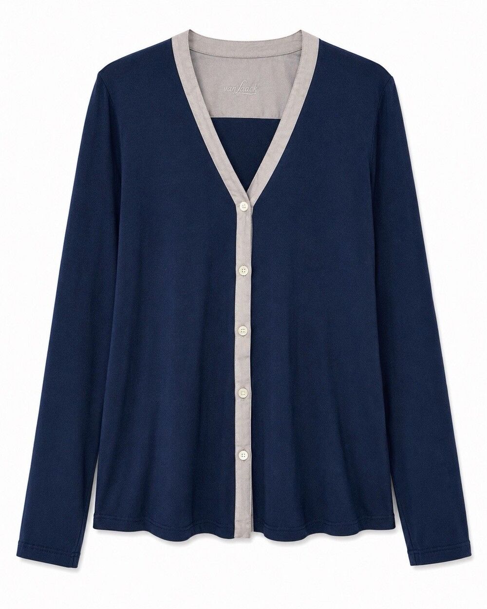 Van Laack Cardigan Sweater Women's Small Blue Button Front Lufthansa First Class